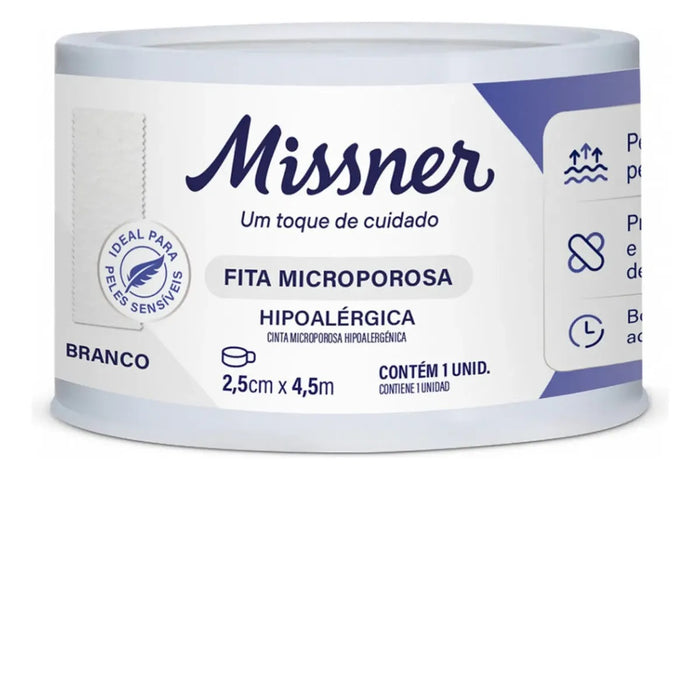 FITA MICROPOROSA BRANCO MISSNER 2,5CM X 4,5M