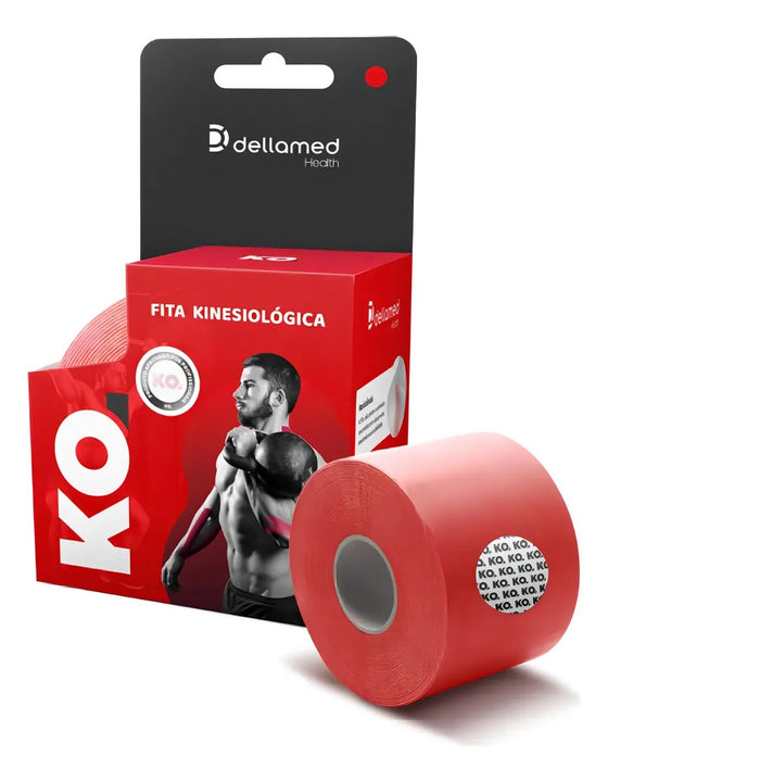 BANDAGEM ELASTICA  KINESIOLÓGICA DELLAMED  FIRE RED VERMELHA