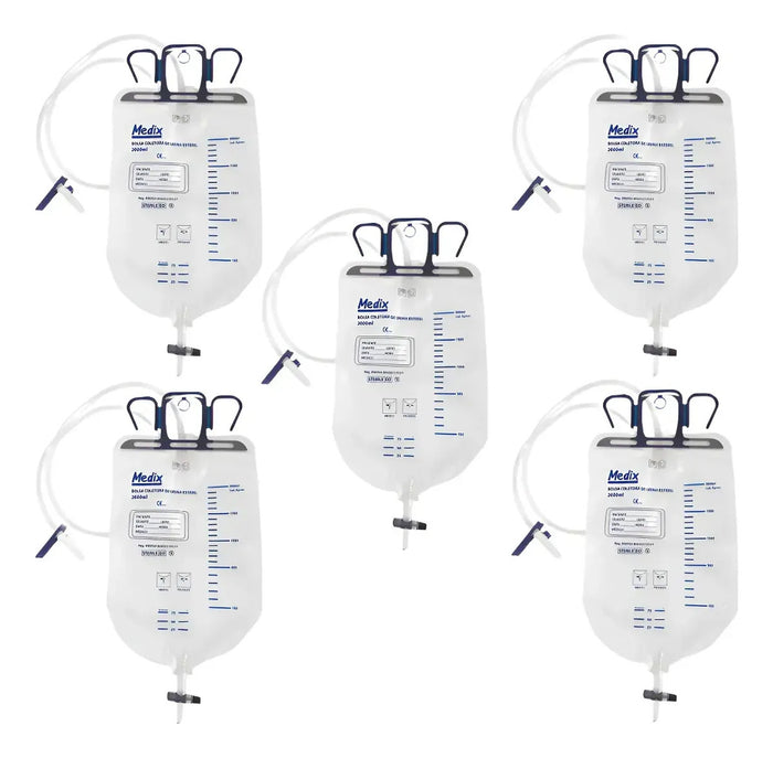 Kit 5 Bolsas Coletora De Urina Sist Fechado 2 Litros - Medix