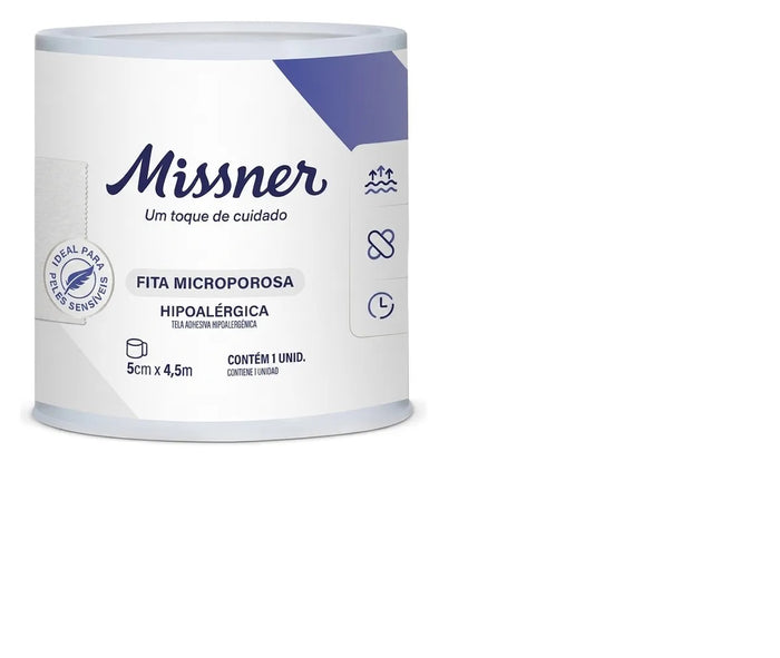 FITA MICROPOROSA HIPOALERGENICA BRANCO MISSNER 5,0CM X 4,5M