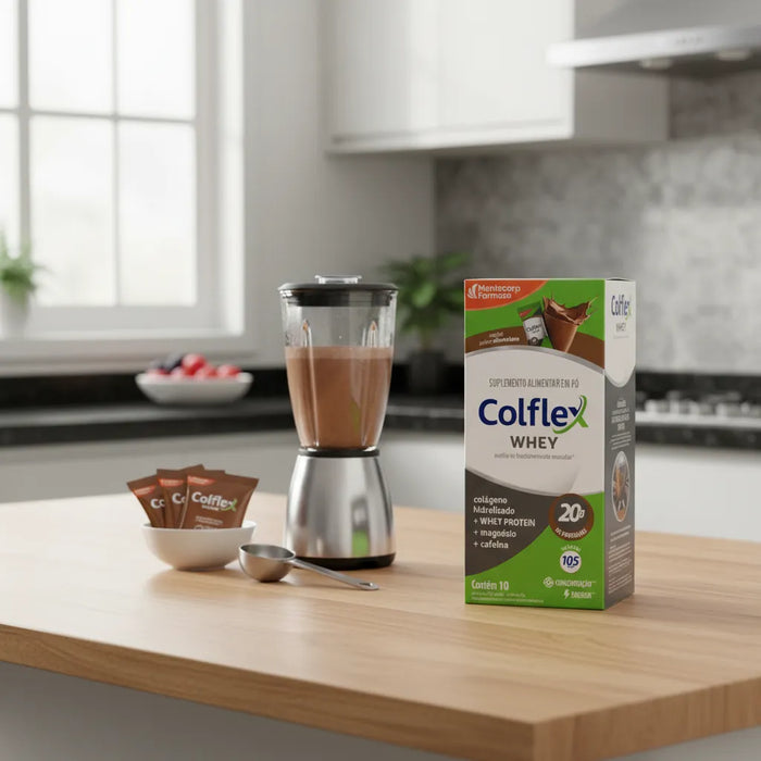 Colflex Whey Protein Chocolate 10 Sachês 20g De Proteína Chocolate