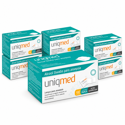 Kit 20 X 100 Unidades Lenço Alcool Swab Uniqmed