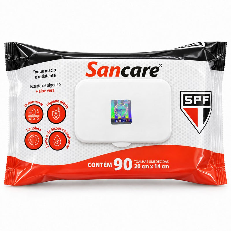 Kit com 180 Toalhas Umedecidas São Paulo sem Álcool – Sancare