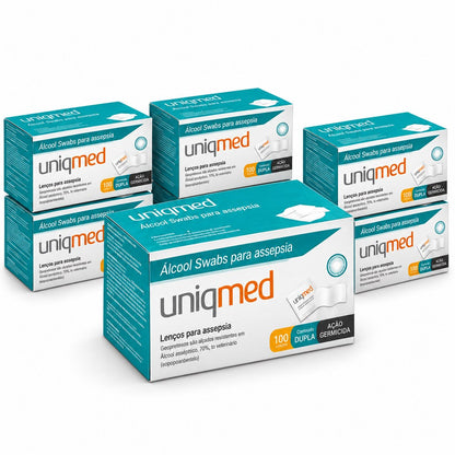Kit 20 X 100 Unidades Lenço Alcool Swab Uniqmed